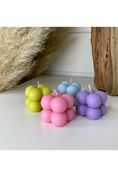 4'Lü Mini Bubble Kokulu Mum