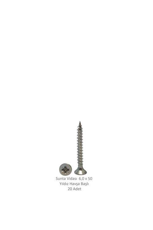 Sunta Vidası 6,0 x 50 mm 20 Adet YHB Vida