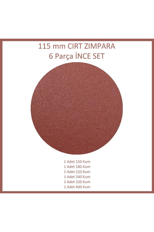 115 mm Cırt Zımpara Seti, 6 Parça, İnce