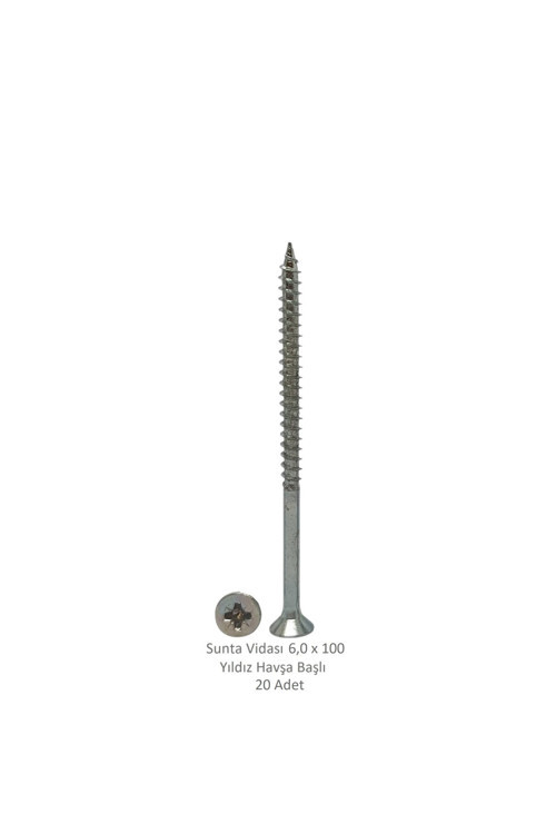 Sunta Vidası 6,0 x 100 mm 20 Adet YHB Vida