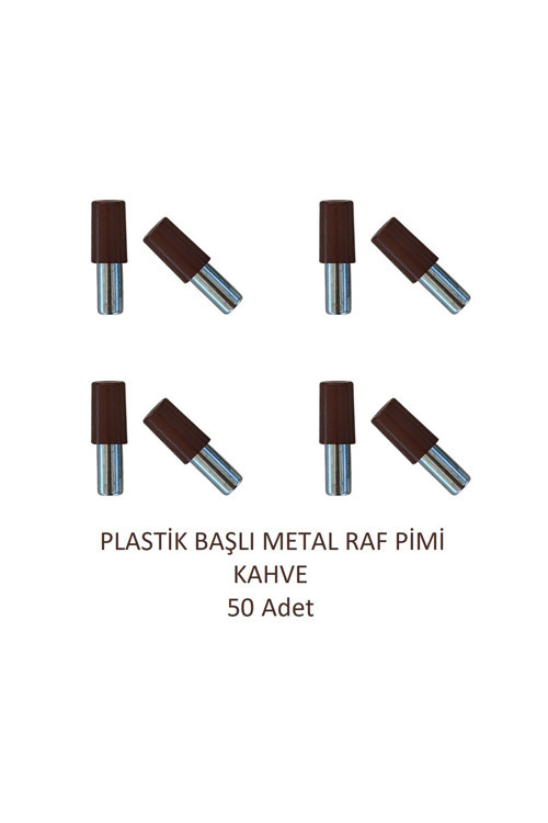Plastik Metal Başlı Raf Pimi Kahve 50 Adet