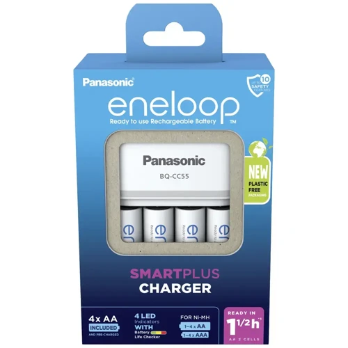 Eneloop BQ CC55 Şarj Edilebilir 2000mAh Pil NiMH AA (4'lü + Şarj Aleti ile)
