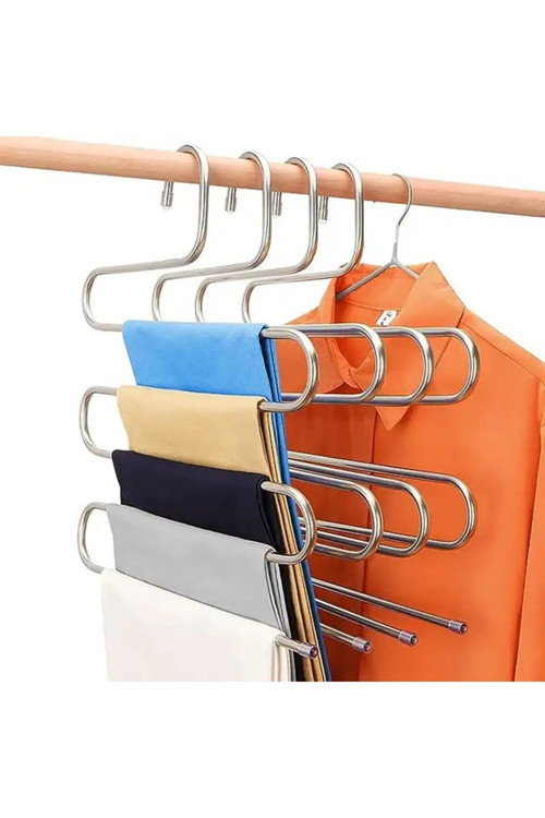 Metal Pantalon Eşarp Dolap Içi Düzenleyici Pantolon Askısı 5 Katlı 1 Adet