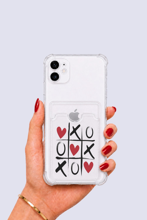 iPhone 11 Kartlıklı XoXO Desenli Kılıf