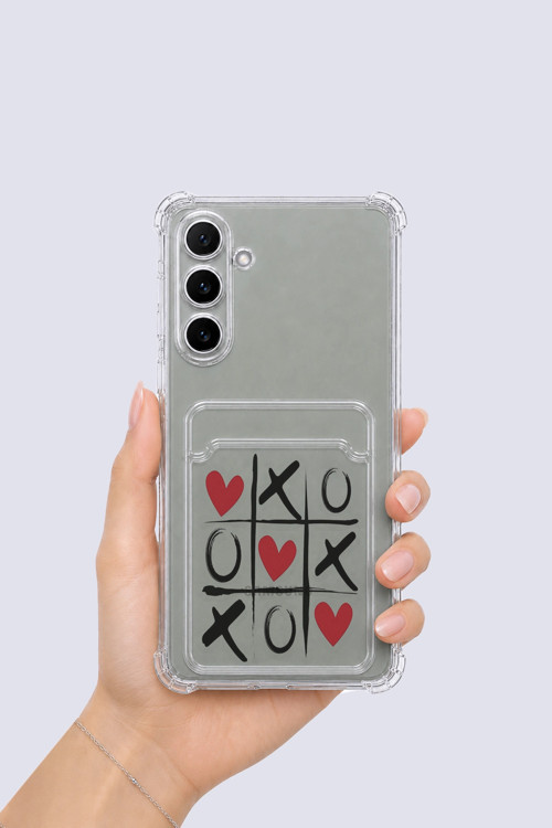 Samsung Galaxy A16 Kartlıklı XoXO Desenli Kılıf