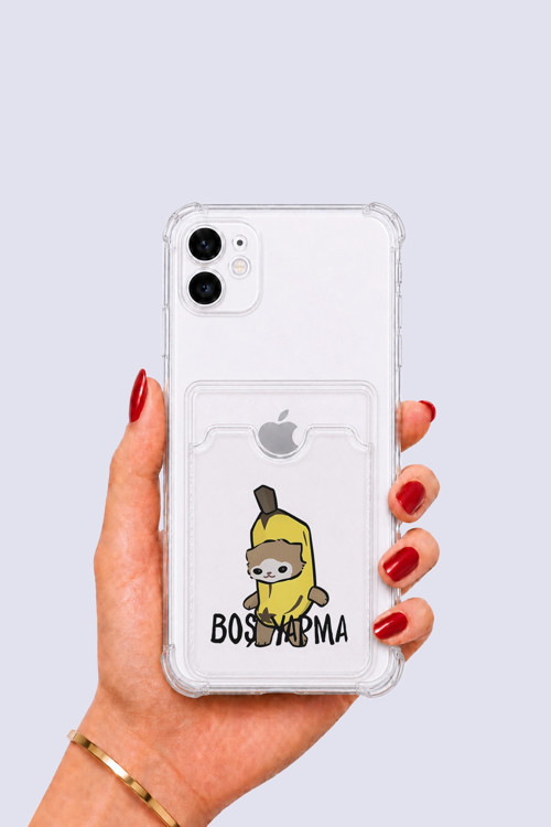 iPhone 12 Kartlıklı Boş Yapma Desenli Kılıf