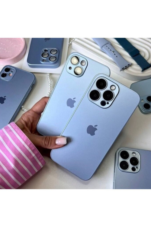 iPhone AG Glass MagSafe Tam Kaplama Lens Korumalı - Mavi İPHONE 14 PLUS