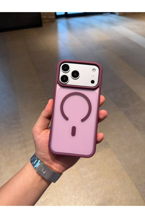 iPhone 17 Düz MagSafe Uyumlu Renkli Şeffaf Kılıf