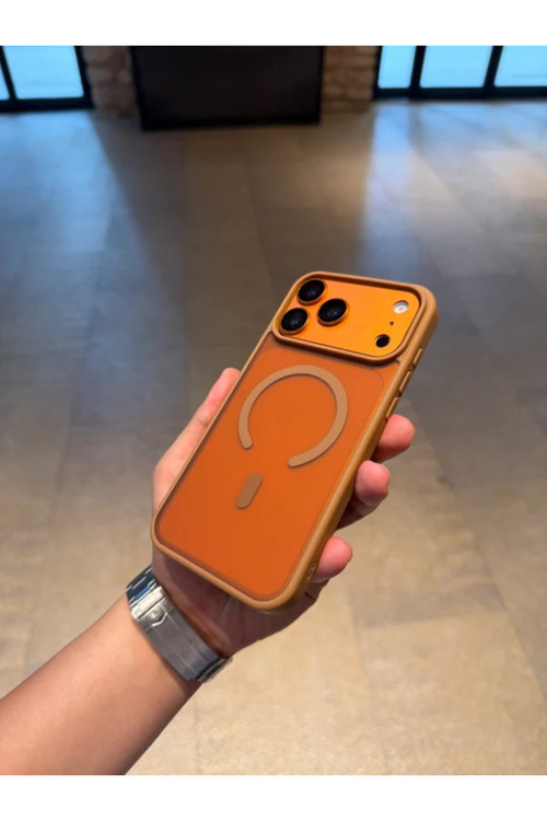 iPhone 17 Düz MagSafe Uyumlu Renkli Şeffaf Kılıf