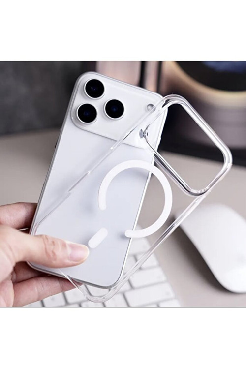 Apple iPhone 17 Pro Magsafeli Sararmaz Mika Şeffaf Kılıf