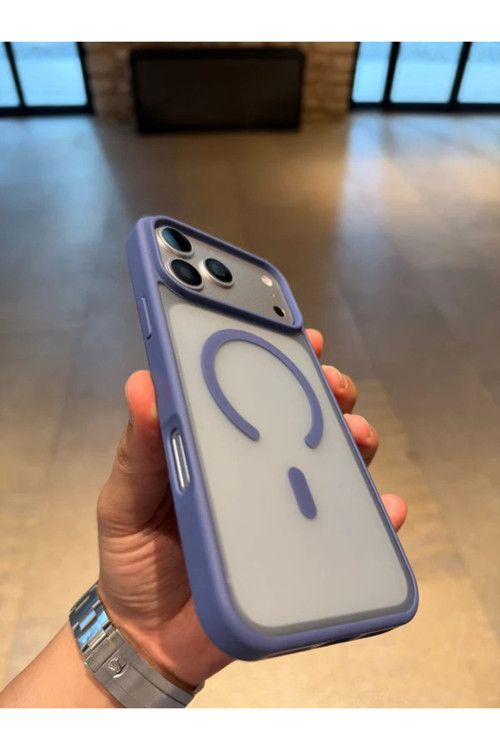 iPhone 17 Düz MagSafe Uyumlu Renkli Şeffaf Kılıf