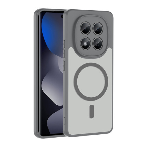 Xiaomi Redmi Note 15 Pro 4G Kılıf M-safe Şarj Özellikli MKST Babet Kapak - Gri