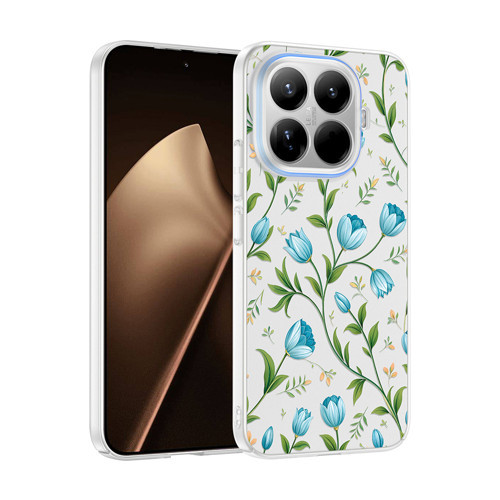 Xiaomi Mi 15T Pro Kılıf Kamera Korumalı Desenli MKST Klip Kapak - Mavi Lale