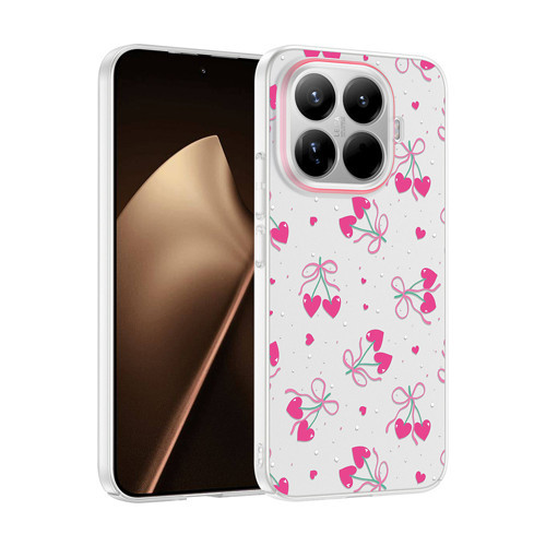Xiaomi Mi 15T Pro Kılıf Kamera Korumalı Desenli MKST Klip Kapak - Kalpli Kiraz