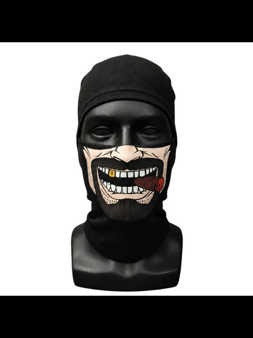 Wak Unisex Bıyık Puro Baskılı Balaklava 1 Adet Tek Beden Viskoz Kask İçi Motosiklet Maskesi