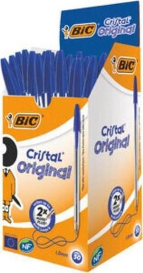 Cristal Medium Tükenmez Kalem Mavi 50 li Kutu
