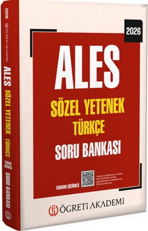 2026 ALES Sözel Yetenek Türkçe Tamamı Çözümlü Soru Bankası Öğreti Akademi