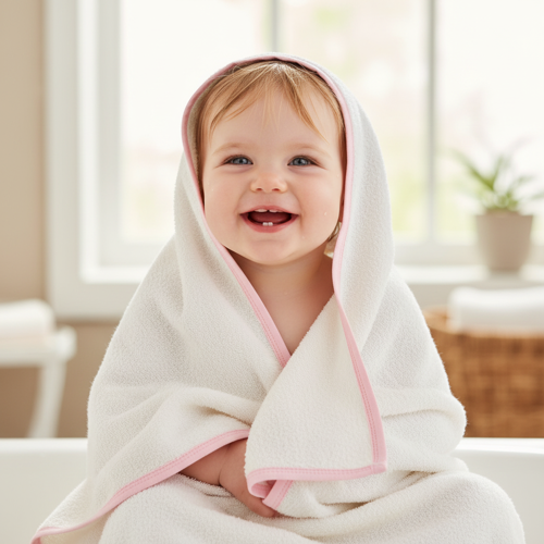 Unisex Yenidoğan Ahtapot Nakışlı Kapüşonlu Havlu
