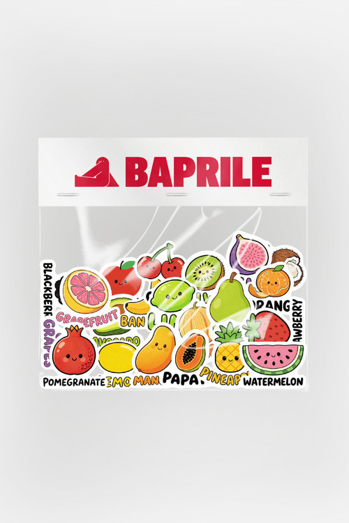 İngilizce Meyveler Sticker Paketi 22 Parça Kaliteli Su Geçirmez Etiket Seti