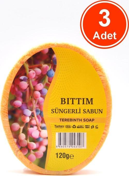 Bıttım Özlü Süngerli Sabun Banyo Duş Sabunu 120 G x 3 Adet