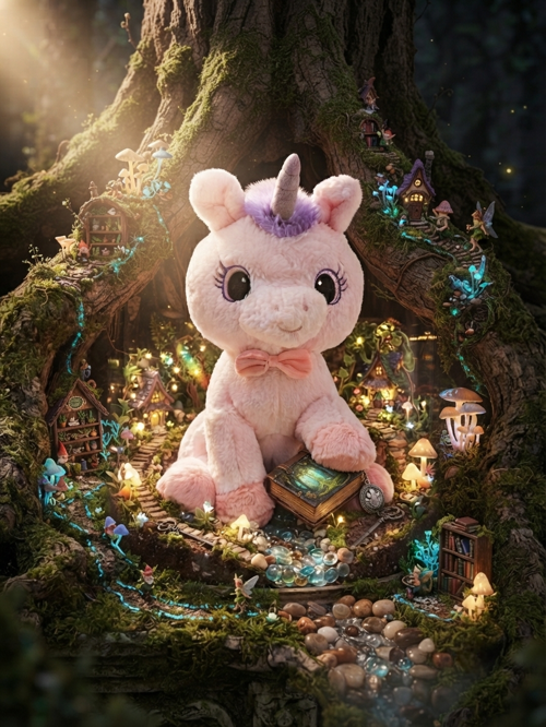 PELUŞ PAPYONLU BOYNUZLU AT 50 CM