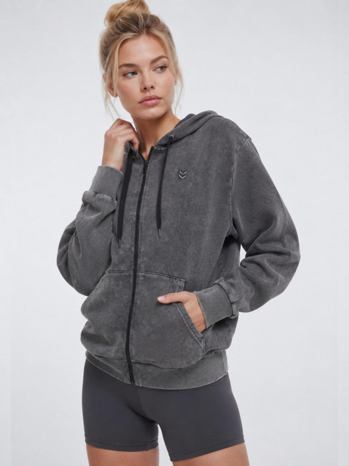 Dellax Zip Hoodie 922549-2001 Koyu Gri Kadın Zip Hoodie