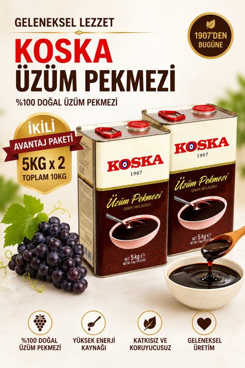 Üzüm Pekmezi 5 kg x 2 Adet – 10 kg – Geleneksel Üzüm Pekmezi