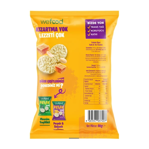 Ballı & Yer Fıstıklı Patlak Cipsi 60 g 15'li