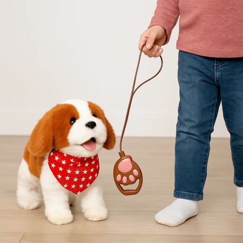 Sesli Işıklı Yürüyen Pilli kedi/Köpek Peluş Oyuncak