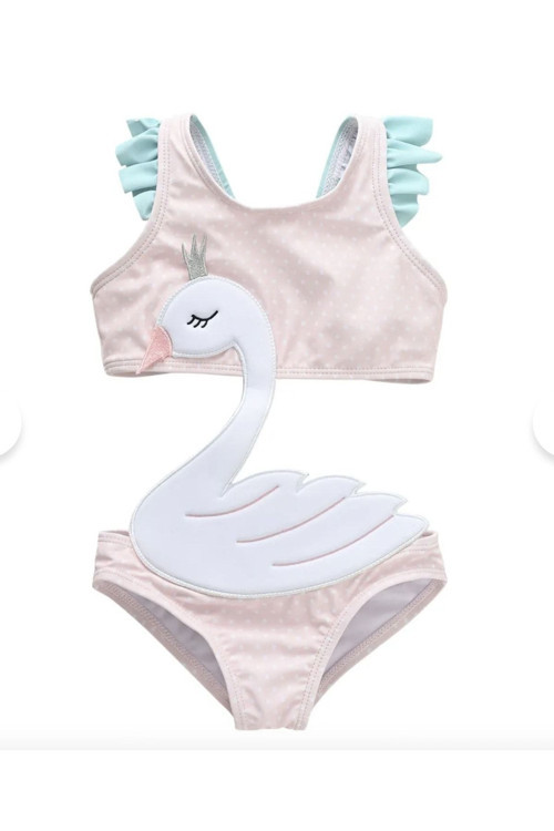 Pembe Kuğu Mayo Kız Bebek Çocuk Mayo