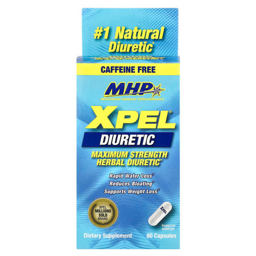 MHP XPEL Diuretic Water Loss Carnitine Maximum Strength Caffeine-Free 80 Capsules