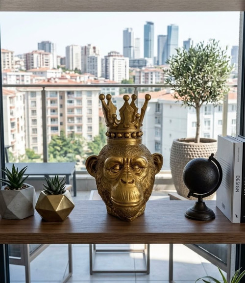 Dekoratif Modern Maymun Bilo Kral Maymun Gold Renkli