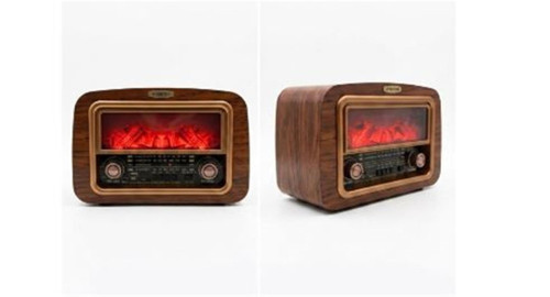Rt-742 Şömine Göstergeli Bluetooth Fm-Usb-Tf-Aux Şarjlı Nostaljik Radyo