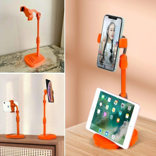 Masa Üstü Tablet ve Telefon Tutucu Plastik Aparat Turuncu Telefon Standı (5324)