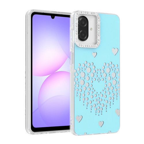 Galaxy A07 Kılıf Damla Taşlı Rivas Sert PC Kılıf - Mavi
