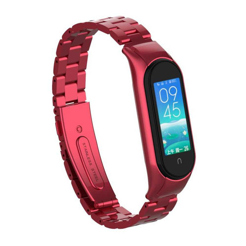 Xiaomi Mi Band 6 KRD-04 Metal Kordon - Kırmızı