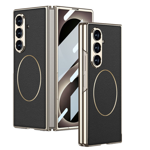 Galaxy Z Fold 8 Ultra Kılıf M-safe Şarj Özellikli Kıpta KPT-10 Sert PC Kılıf - Gold-Siyah
