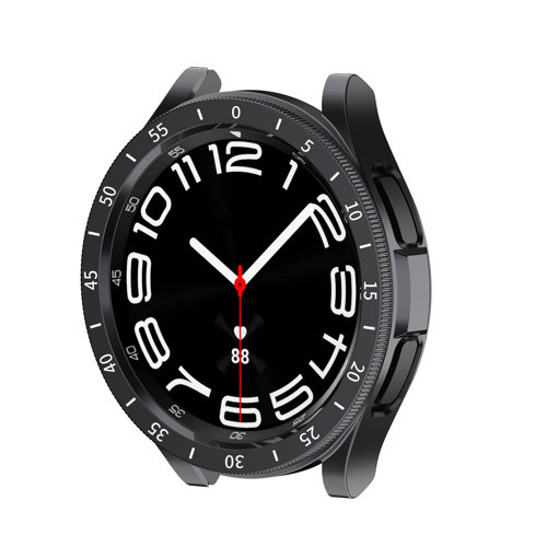 Galaxy Watch 6 Classic 47mm Sert PC Kasa ve Ekran Koruyucu Sport Watch Gard 29 - Siyah