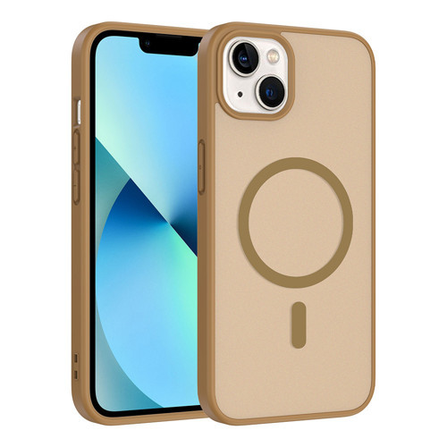 iPhone 14 Kılıf M-safe Şarj Özellikli Babet Kılıf - Desert Gold
