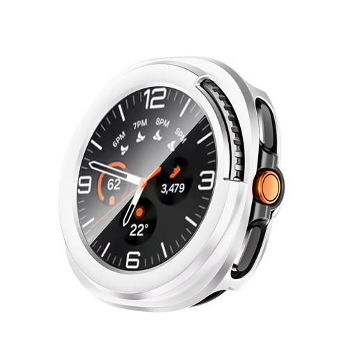 Galaxy Watch 8 Classic 46mm Sert PC Kasa ve Ekran Koruyucu Watch Gard 39 - Gümüş