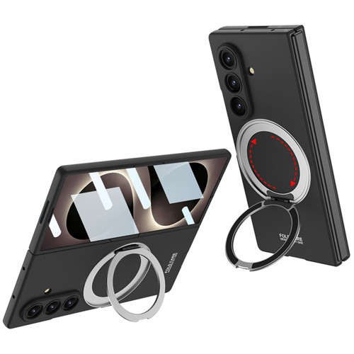 Galaxy Z Fold 8 Ultra Kılıf M-safe Şarj Özellikli Kıpta Yüzüklü Kamera Korumalı Kılıf - Siyah