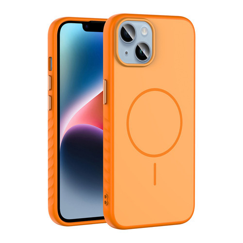 iPhone 14 Kılıf M-safe Şarj Özellikli Tea Kılıf - Turuncu