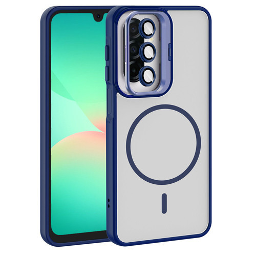 Galaxy A17 Kılıf Standlı ve Kamera Lens Hediyeli Etro Kılıf - Lacivert