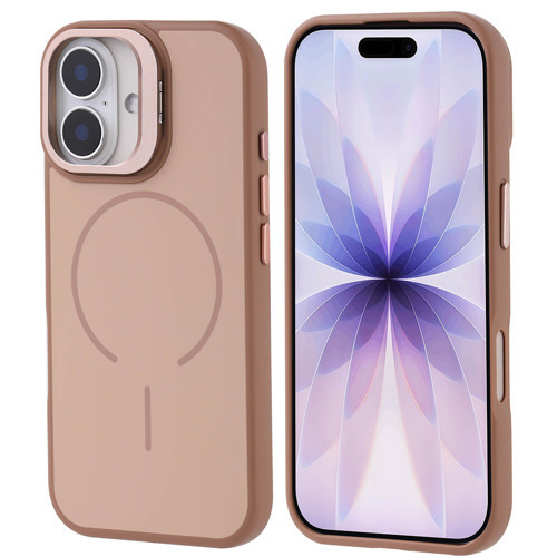 iPhone 17 Kılıf M-safe Şarj Özellikli Kamera Standlı Notron Kılıf - Gold
