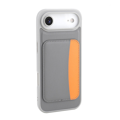 iPhone 17 Air Kılıf Kartlıklı X-Kart Silikon Kılıf - Koyu Gri