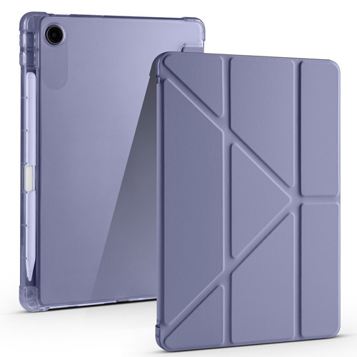 Lenovo Tab TB-311FU Kılıf Tri Folding Kalem Bölmeli Standlı Kılıf - Mor