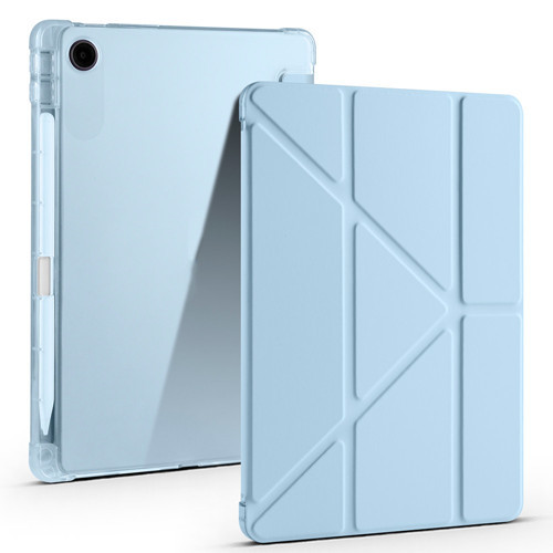 Lenovo Tab TB-311FU Kılıf Tri Folding Kalem Bölmeli Standlı Kılıf - Mavi