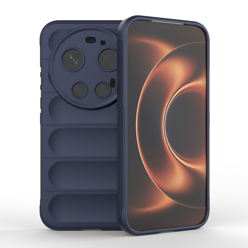 Xiaomi 17 Ultra Kılıf Esnek TPU Oyuklu Arka Yüzey Tasarımlı Etnik Silikon Kılıf - Lacivert