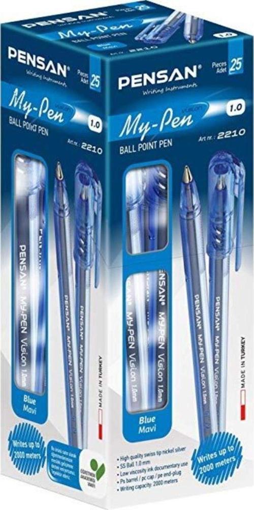 My-Pen Tükenmez Kalem 1 Mm 25'Li - Mavi