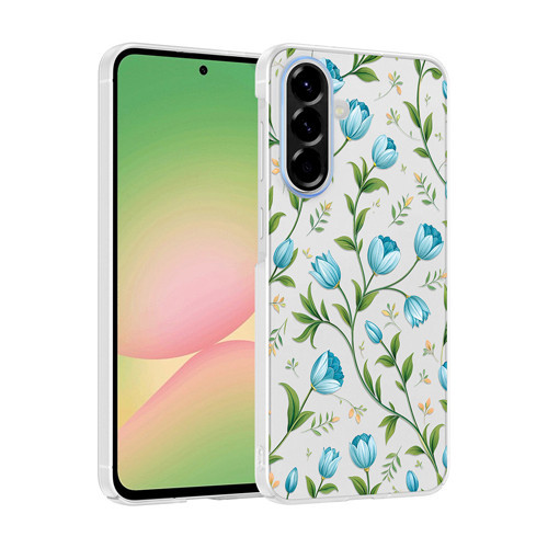 Galaxy A57 Kılıf Kamera Korumalı Desenli Klip Kılıf - Mavi Lale